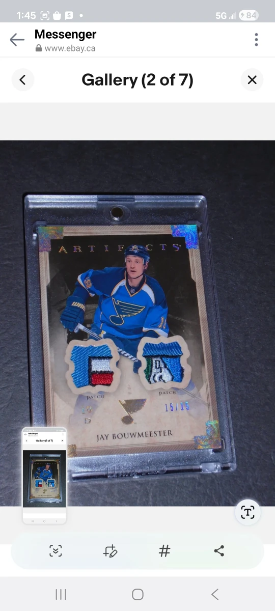 Jay Bouwmeester Upper Deck Artifacts Patch Card/Calgary - photo 3