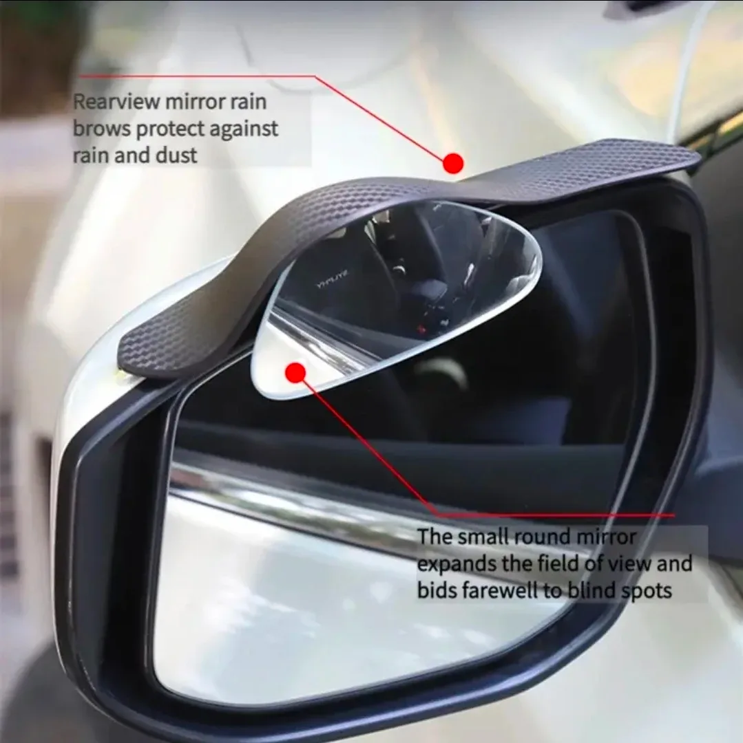 A Pair of Blind Spot Mirror Rain Visors 2 in 1 image indicator(2)