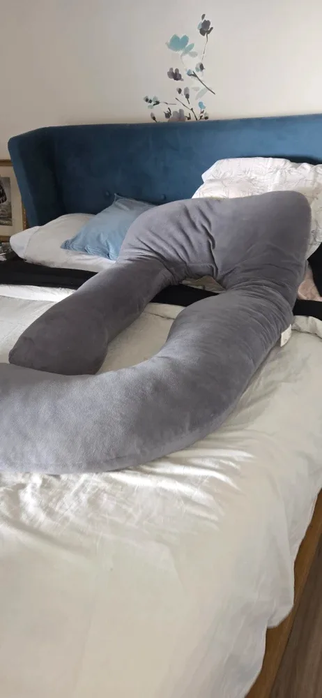 Grey U-shaped Body Pillow