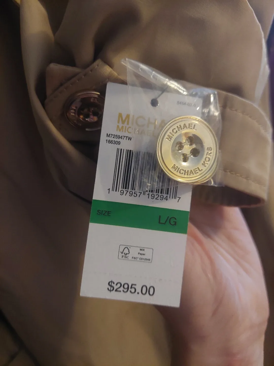 Michael Michael Kors Trench Coat - Size L/G image indicator(3)