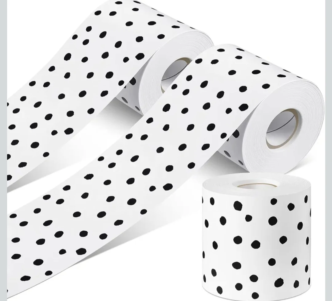 2 Roll 131Ft Decorative Peel & Stick Borders  - Polka Dots