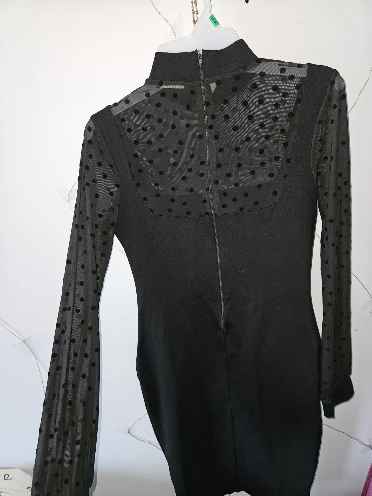 Black Polka Dot Mesh Dress - photo 2