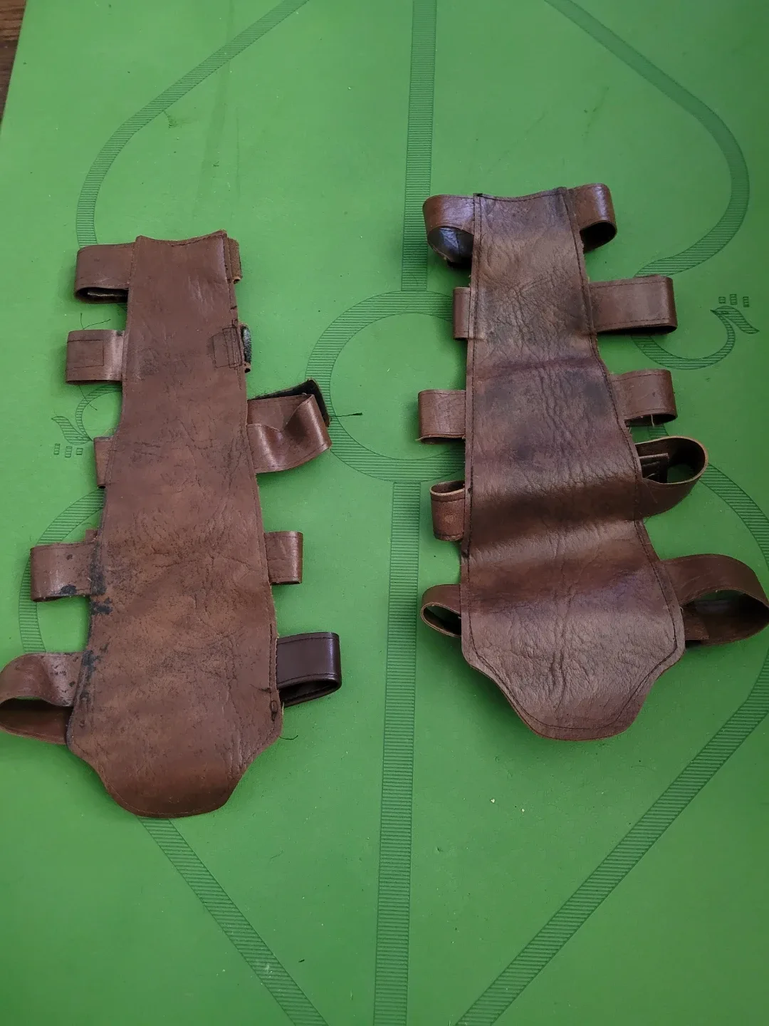 Leather leg bracers