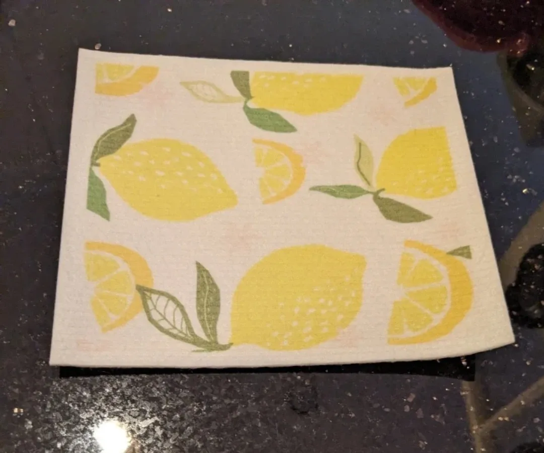 Swedish Dishcloth with Lemon Print