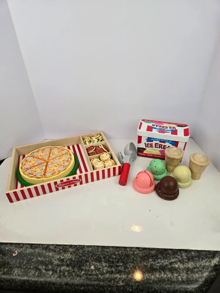 Melissa and Doug wooden toy set pizza and icecream image indicator(3)