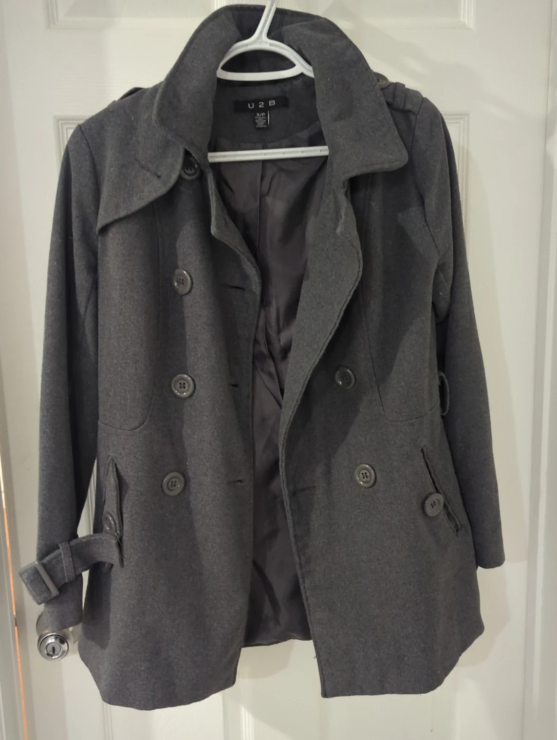 ⭐ Grey Wool Blend Coat - Size S