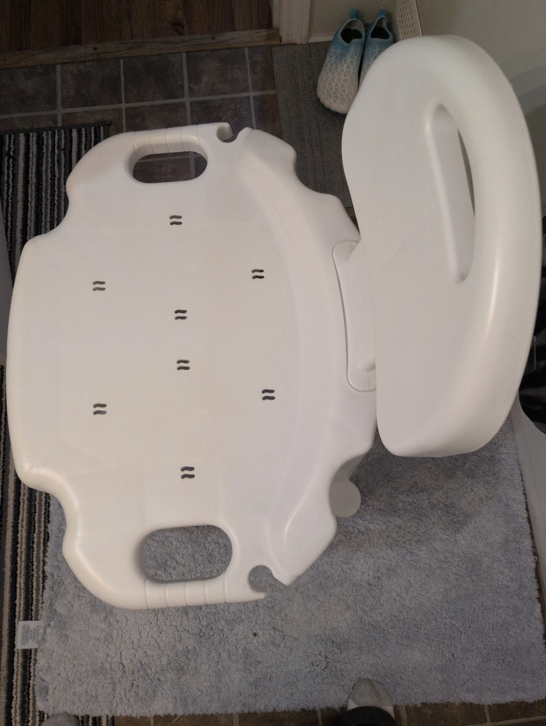 Lge White Shower /lge tub Chair with adjustable Legs & Backrest - photo 3