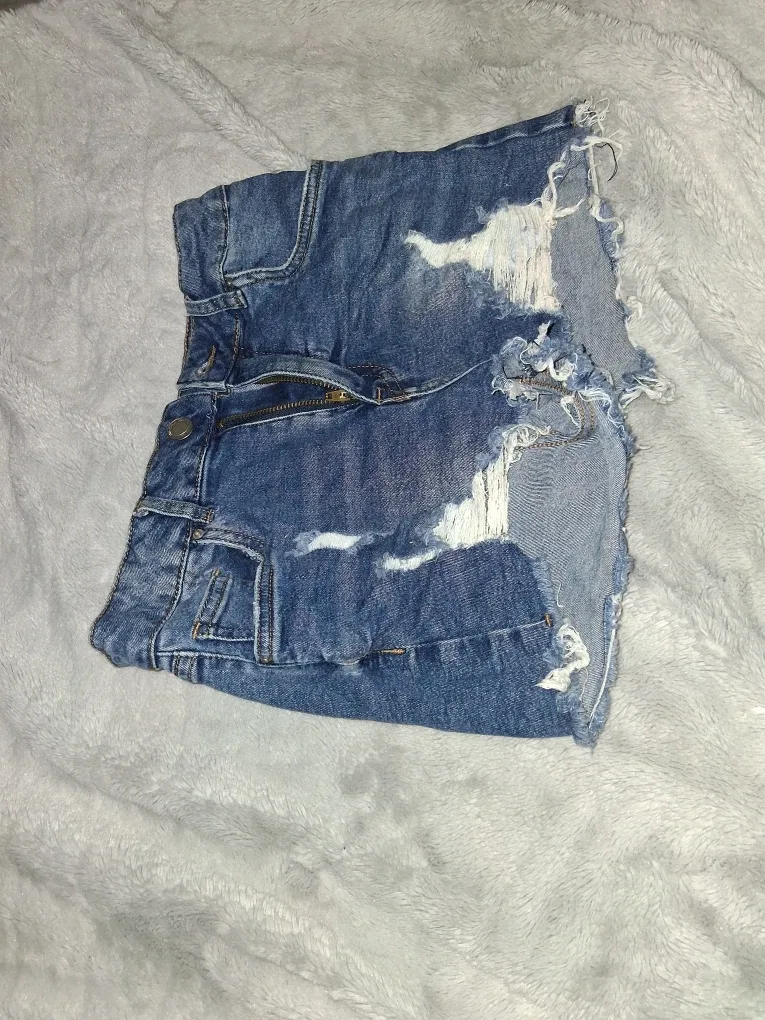 Distressed Denim Shorts