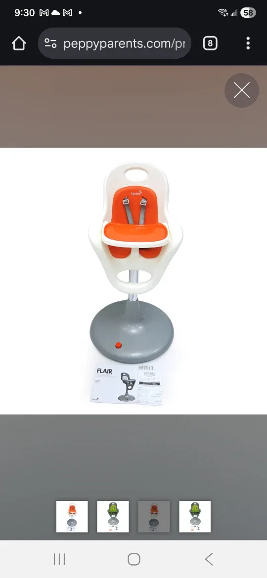 Boon Flair High Chair - Orange & White