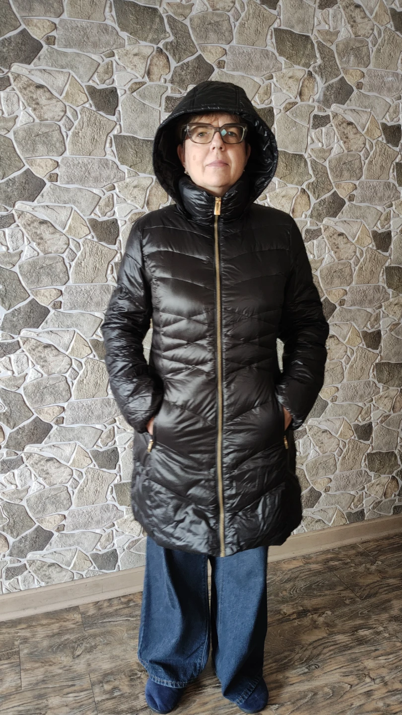 Black Padded Hooded Coat Via Spiga