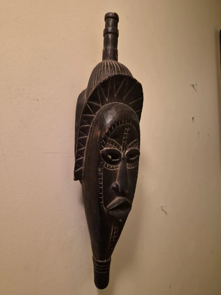 Vintage African Wood Mask Wall Decor image indicator(2)