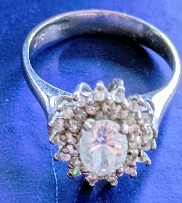 Silver Svarovski crystal ring