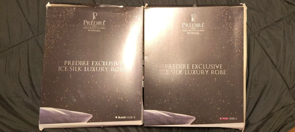 Predire Exclusive Ice Silk Luxury Robe - Black size S image indicator(2)