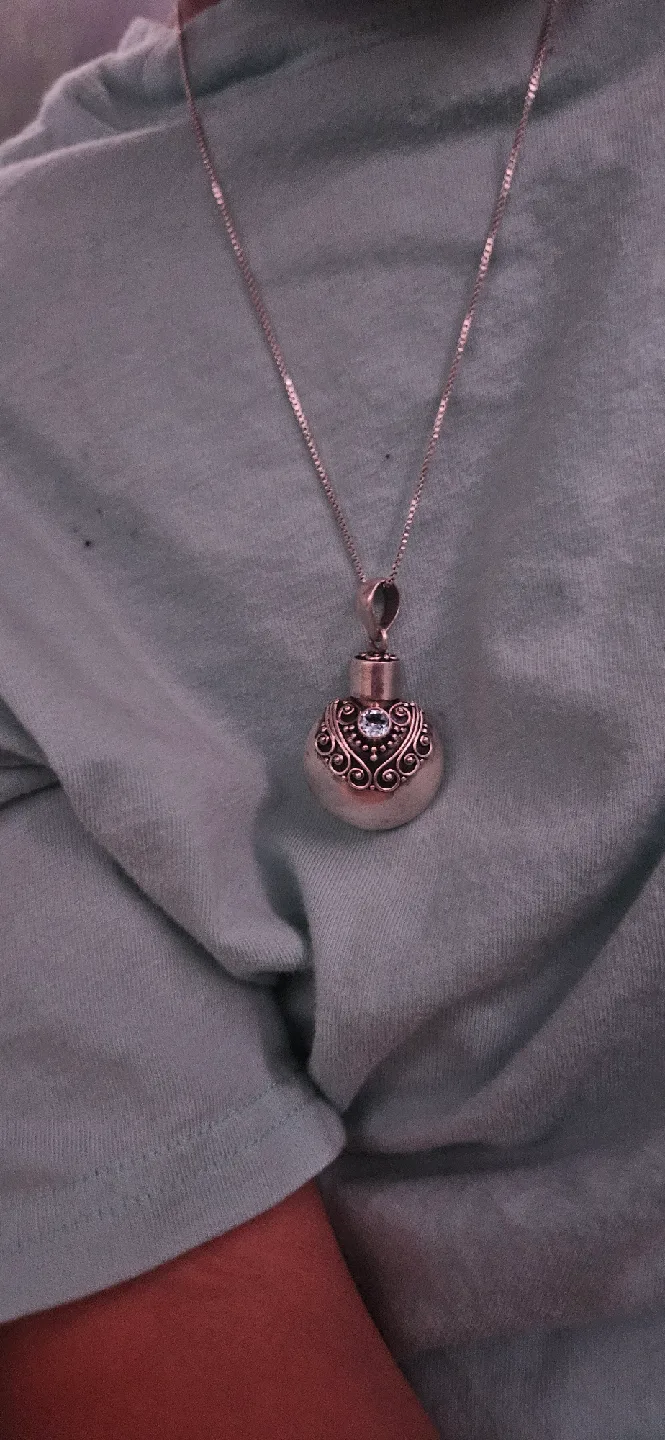 Silver Perfume Bottle Necklace image indicator(3)