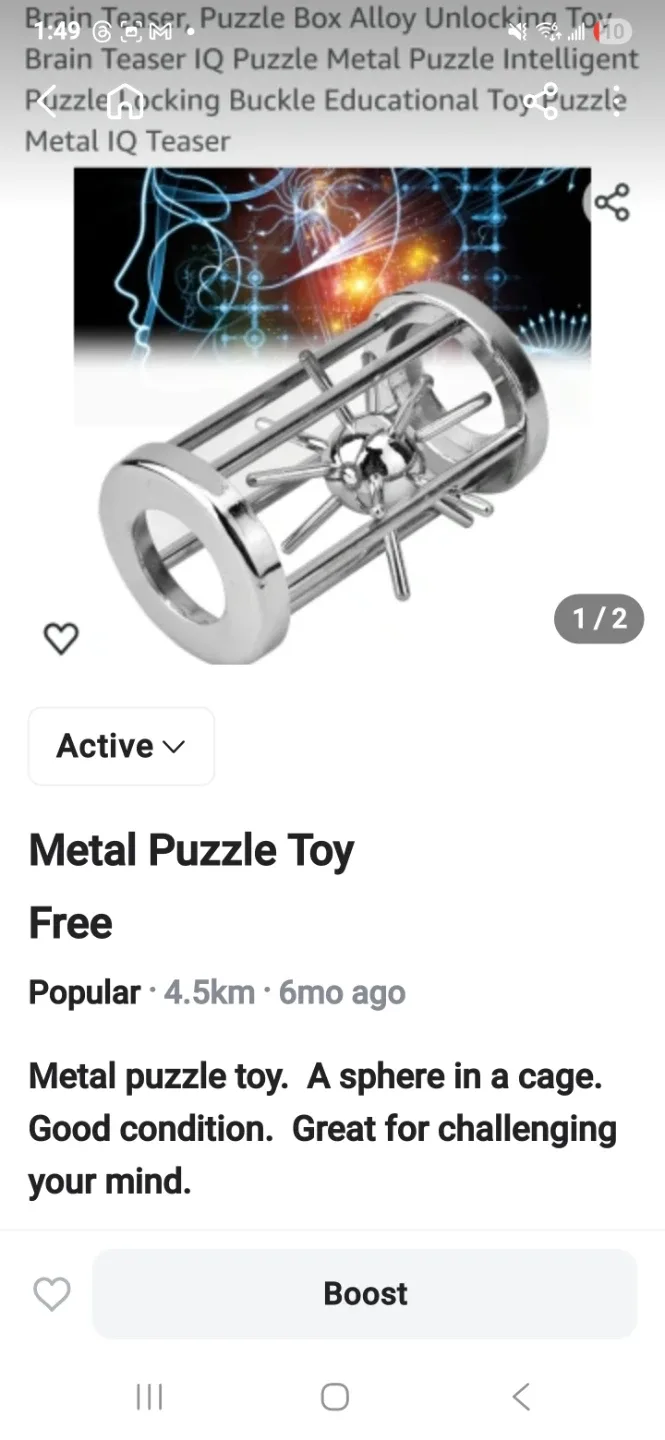 Metal Puzzle Toy - Brain Teaser