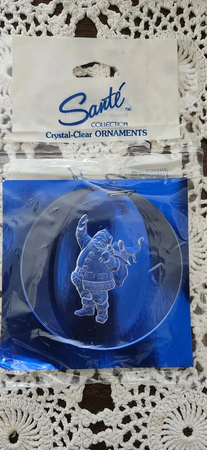Box of 72 Sealed Santé Crystal-Clear Santa Ornament image indicator(2)