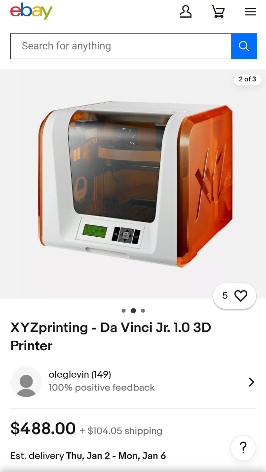 Wi-Fi DaVinci Jr - 3D Printer with Filament Starter Kit - photo 2