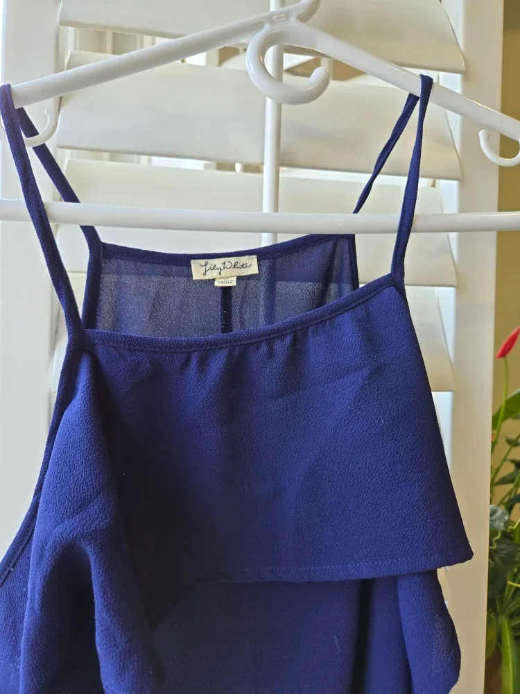 Lily White Navy Blue Tank Top - Size M image indicator(2)