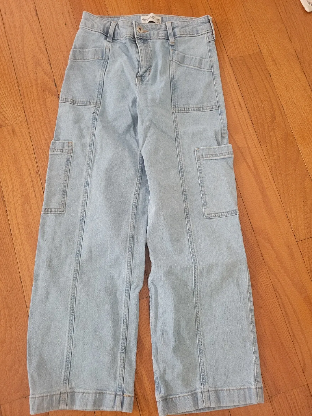 Abercrombie & Fitch Light Blue Wide Leg Jeans
