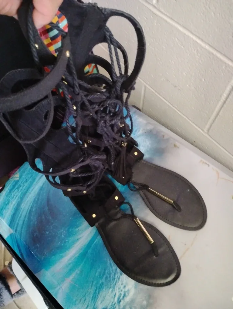 Black Gladiator Sandals thumbnail