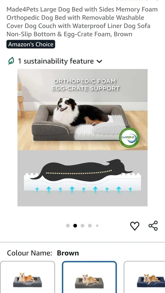 New Made4Pets Large Brown Crate Foam Pet Sofa image indicator(2)