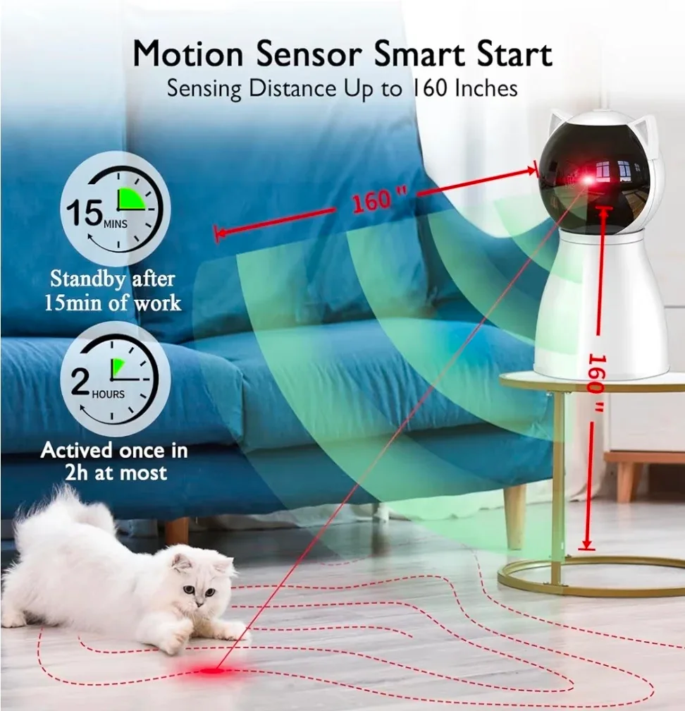 Rechargeable Motion Activated Cat Laser Automatic Interactive image indicator(3)