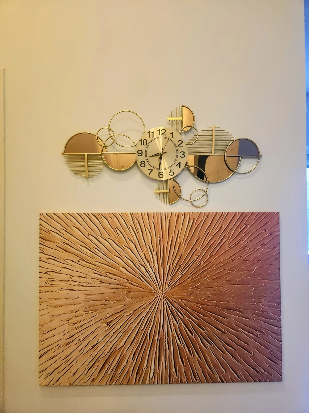 Gold Geometric Luxe Modern Wall Clock - photo 2