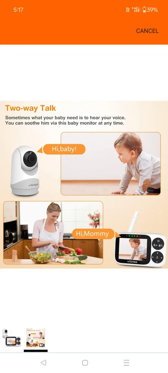 VTimes Baby Monitor with Camera image indicator(3)