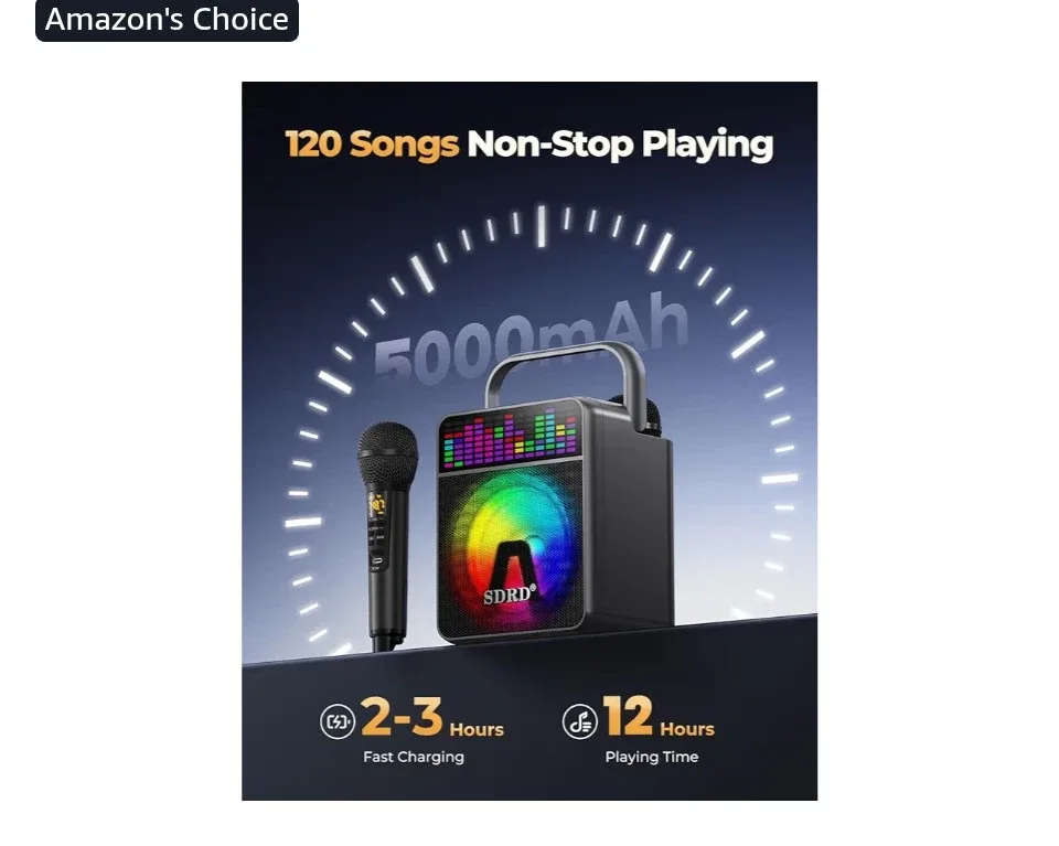 SDRD SD-512 Karaoke Speaker with Microphones - New🥕 image indicator(7)