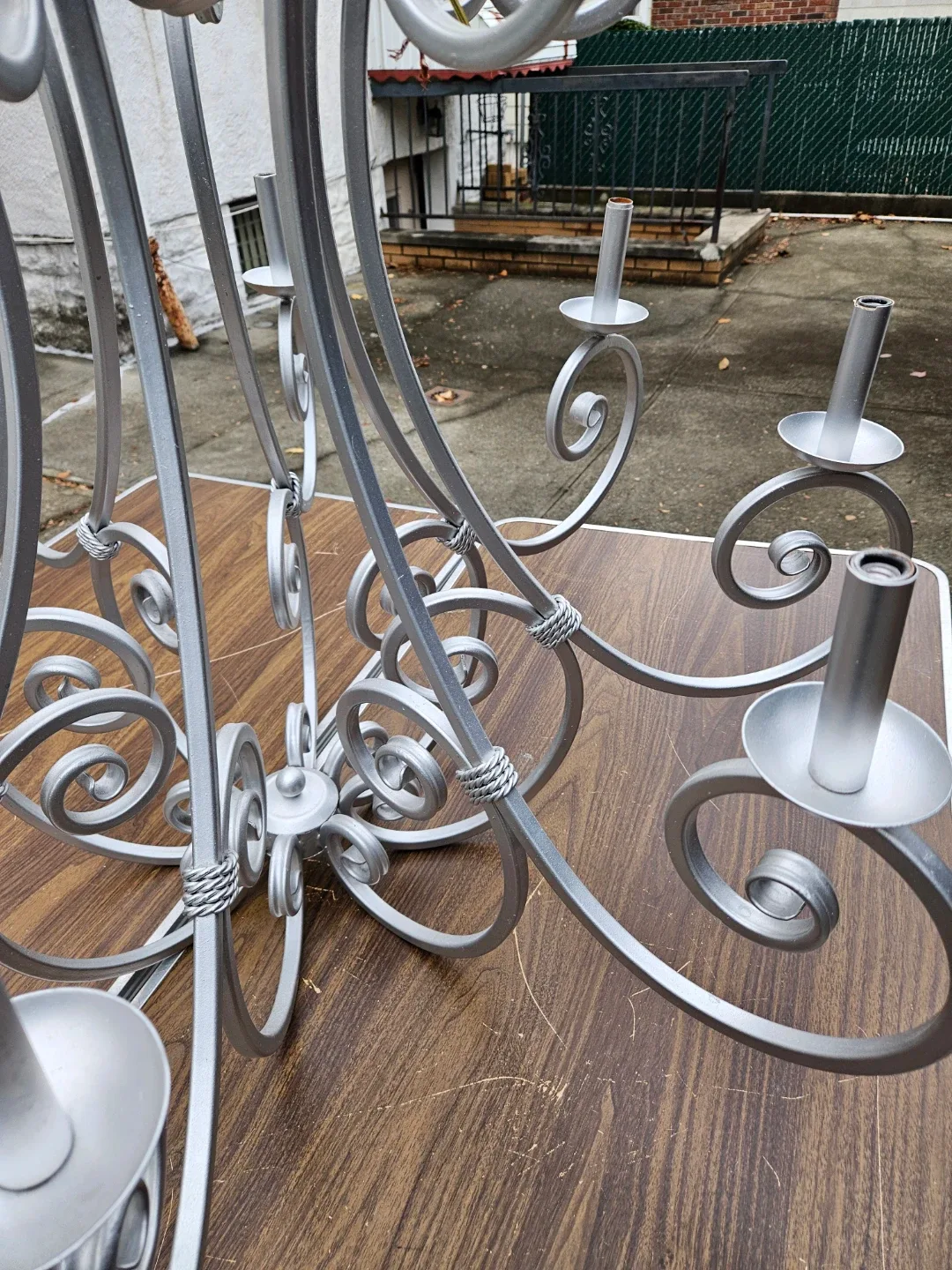 Beautiful xlarge iron silver collar chandelier image indicator(3)