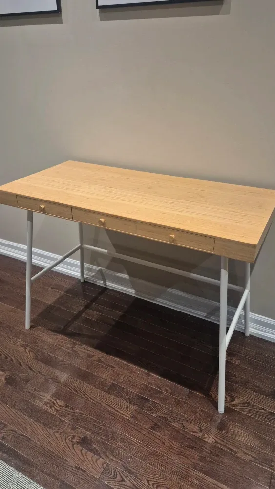 Ikea Desk with White Legs