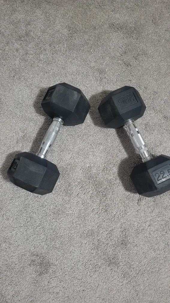 Pair of 22.5 lb Hex Dumbbells image indicator(3)