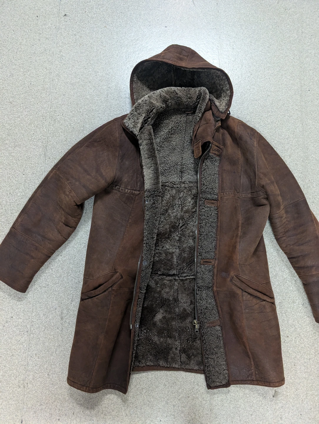 Shearling Coat with Hood