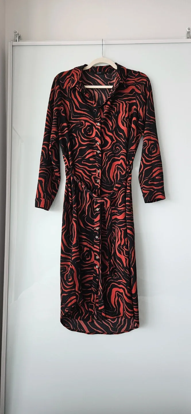 Negotiable - Vero Moda Dress - Red & Black Pattern, Size 6 (M)