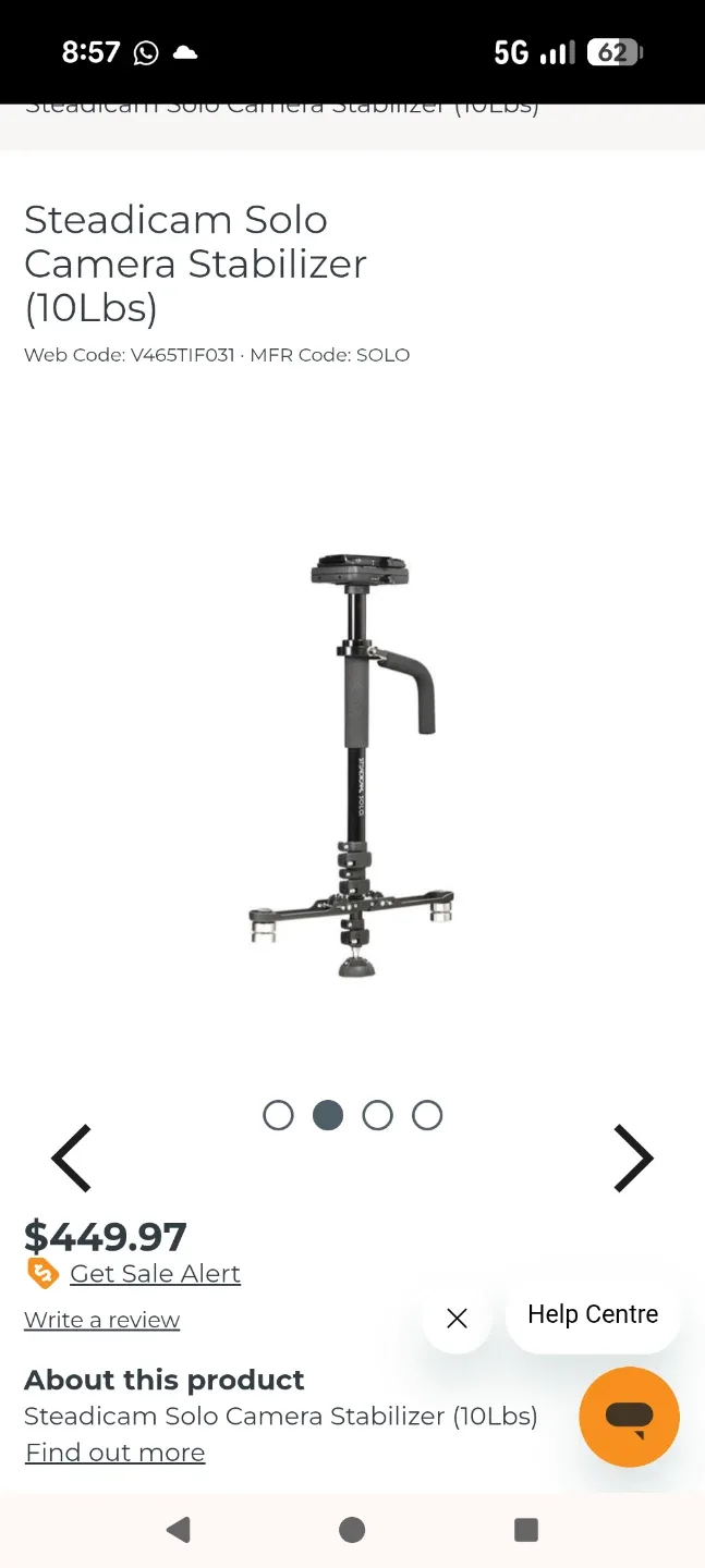 Steadicam Solo Camera Stabilizer (10Lbs)