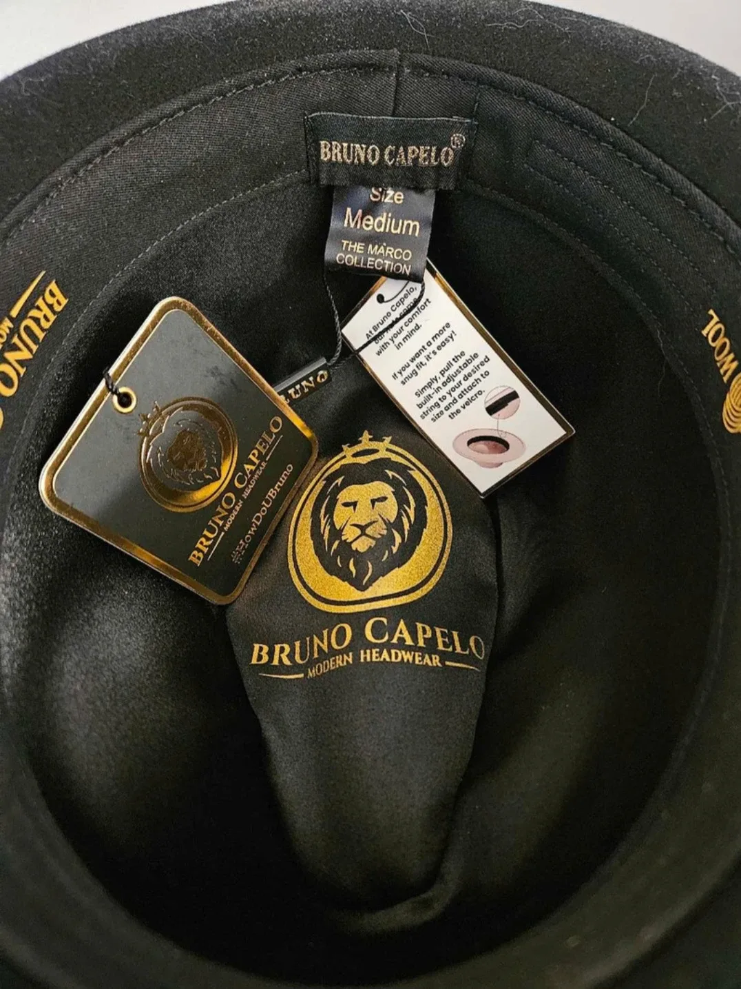 NWT Bruno Capelo Black Fedora Hat image indicator(8)