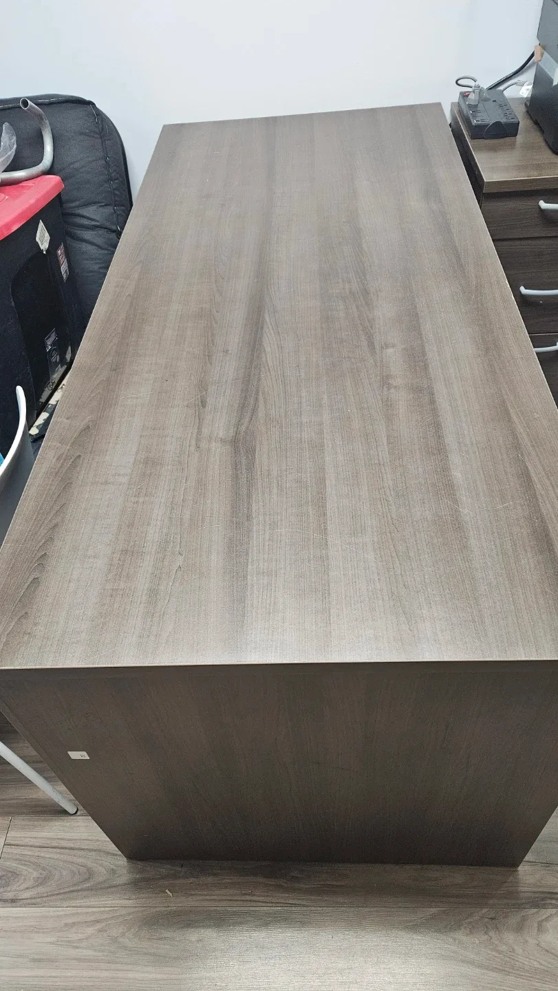 1 Desk from a Bestar U-Shaped Executive Desk - Brown