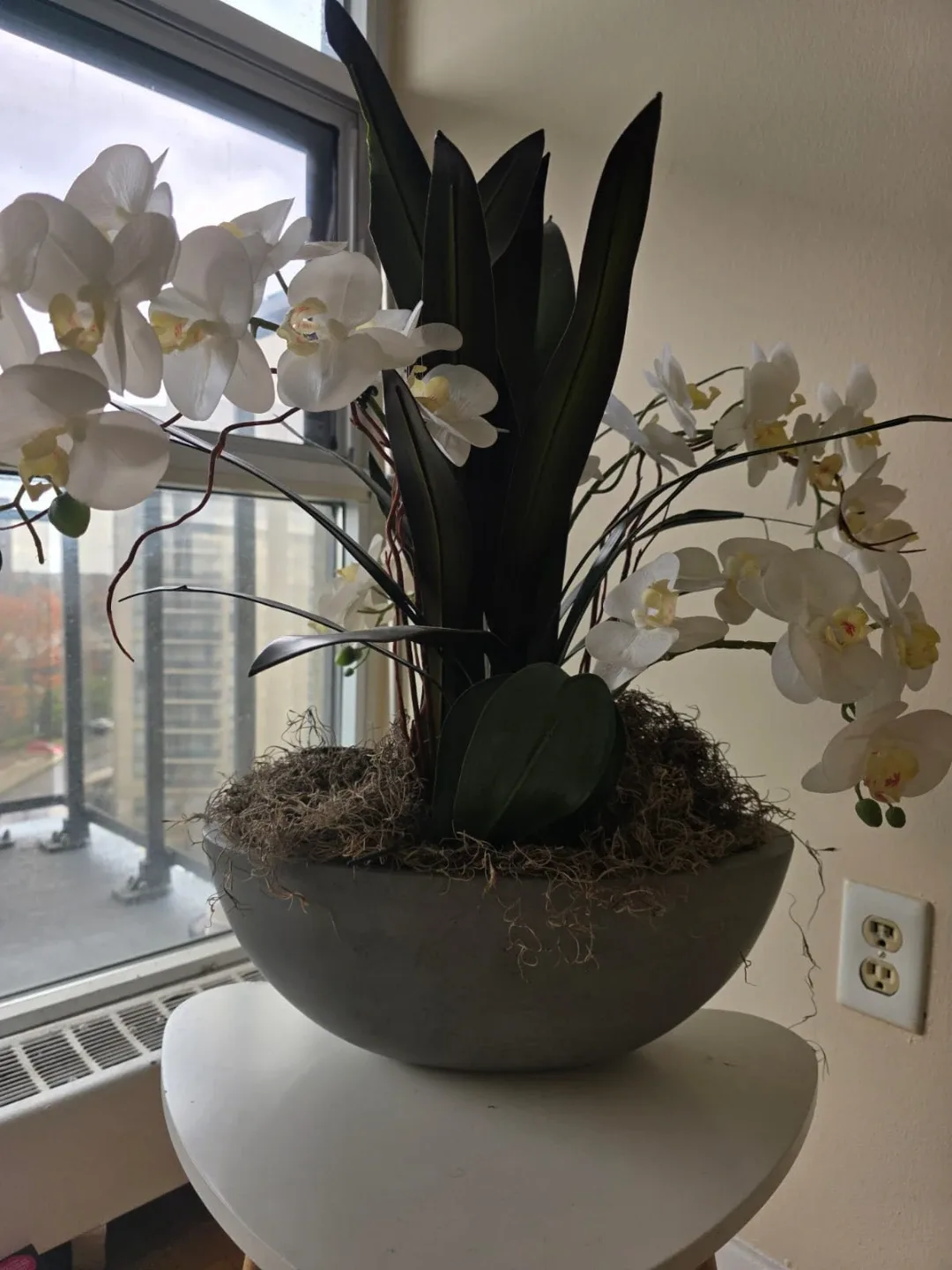 Artificial White Orchid Arrangement