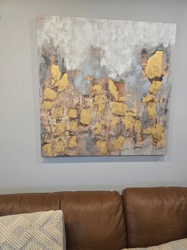 Abstract Gold & Grey Wall Art