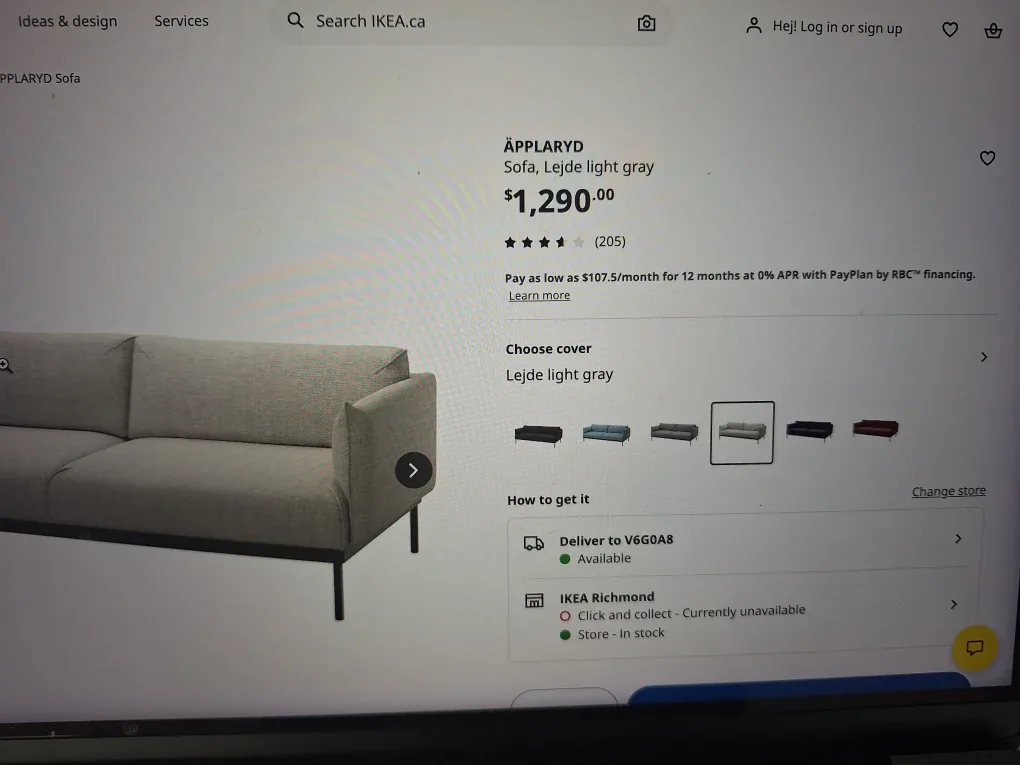 Ikea light grey couch applaryd image indicator(8)