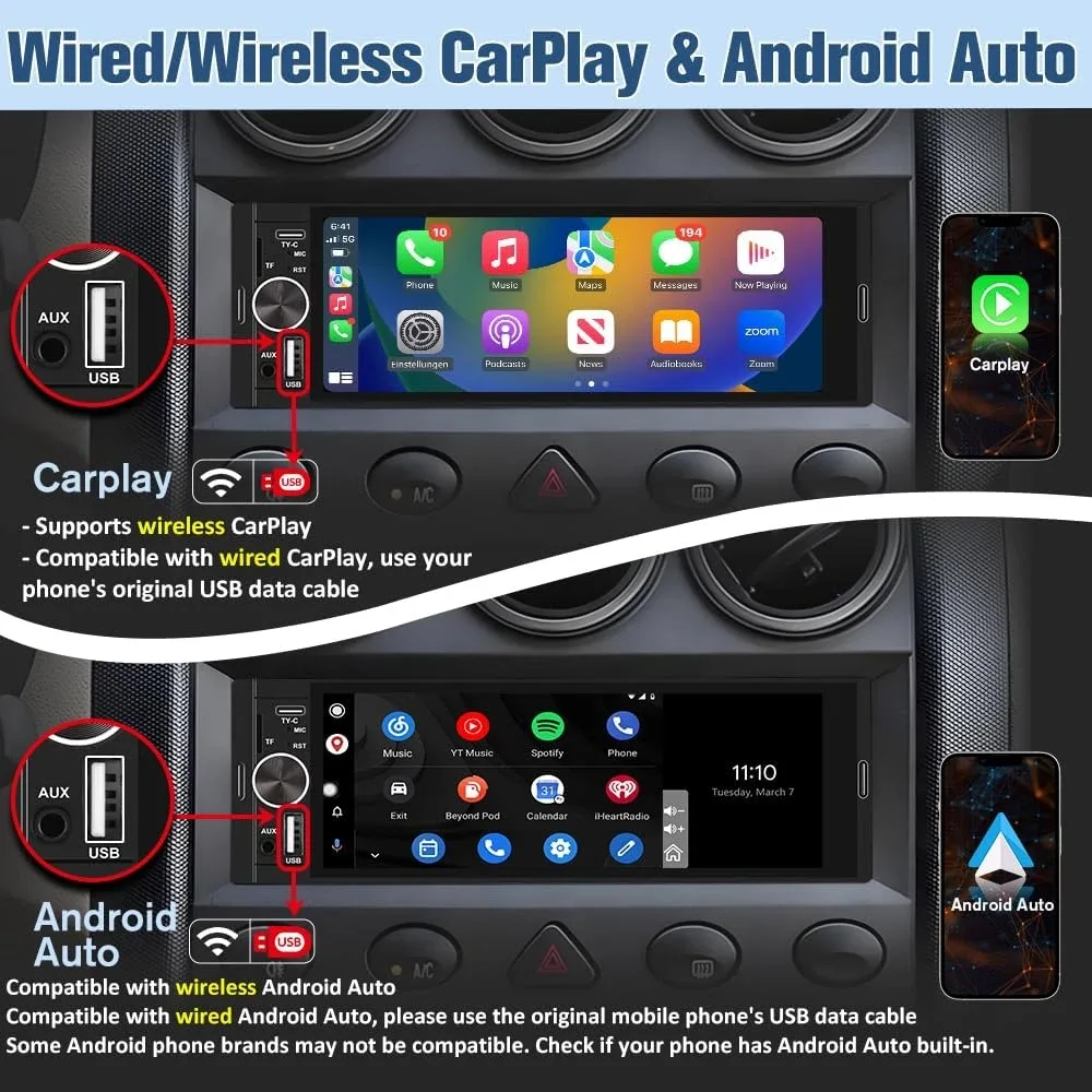 Single Din Car Stereo with IPS Touchscreen BNIB image indicator(2)