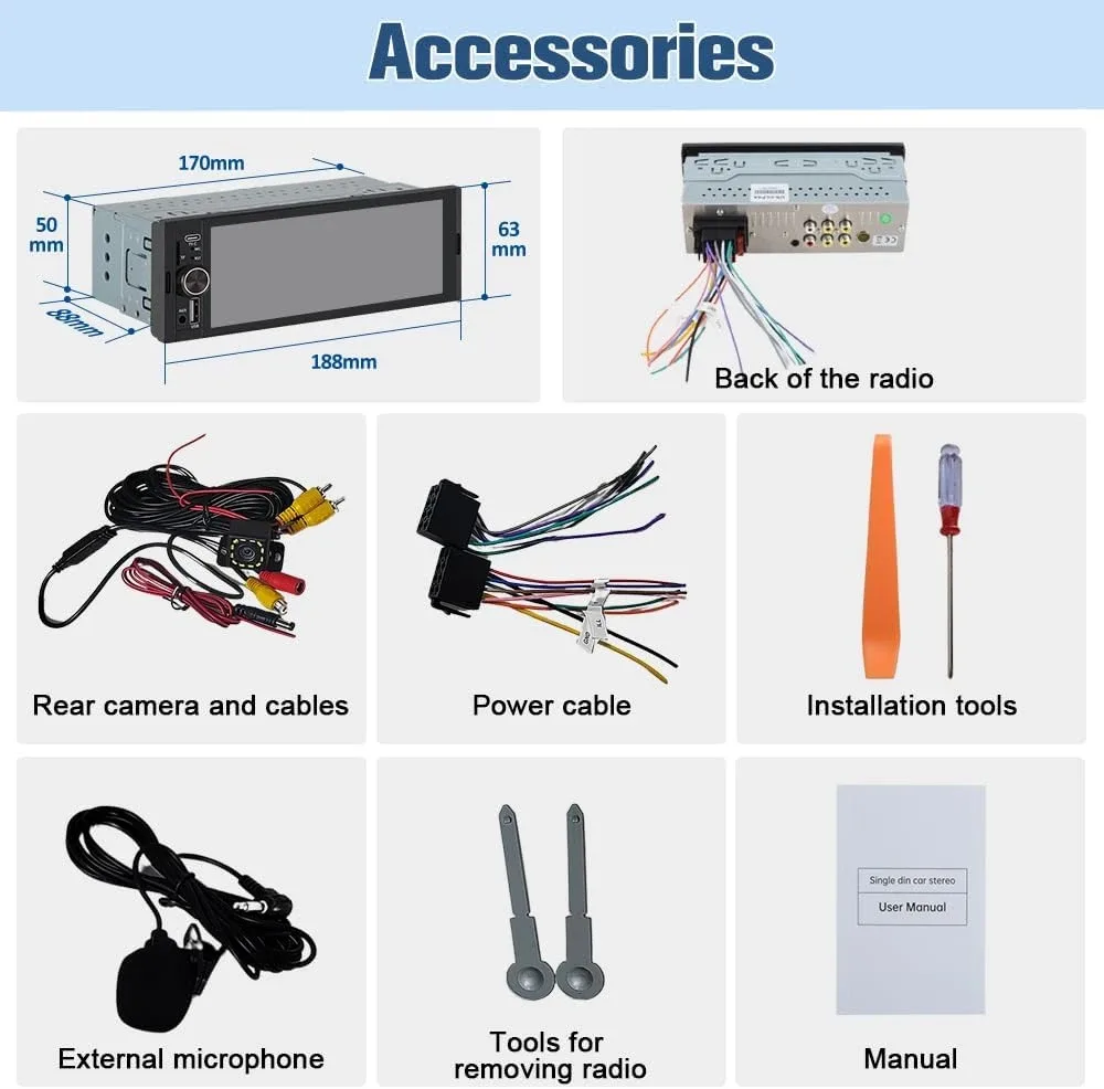 Single Din Car Stereo with IPS Touchscreen BNIB image indicator(8)