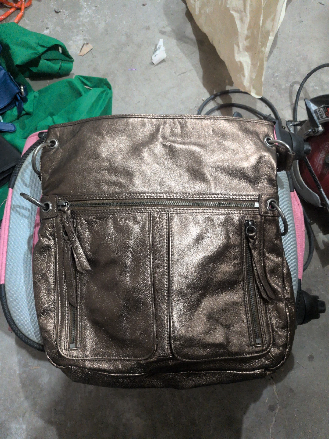 The Sak Metallic Bronze Leather Crossbody Bag - photo 3