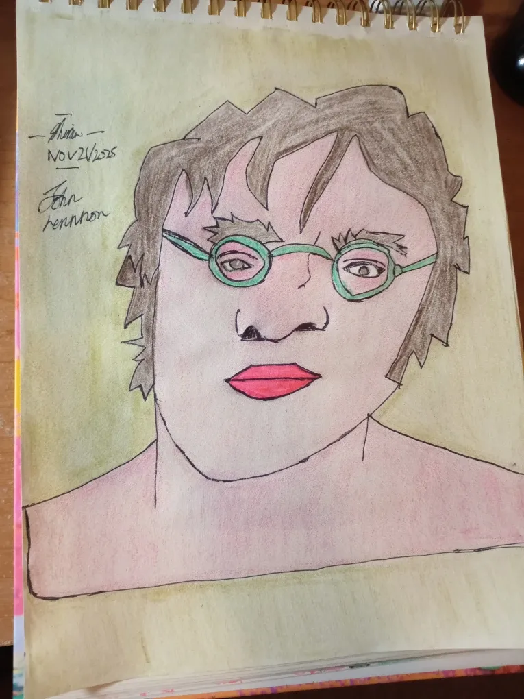 John Lennon Drawing Illustration by custom artist Sherwin image indicator(4)