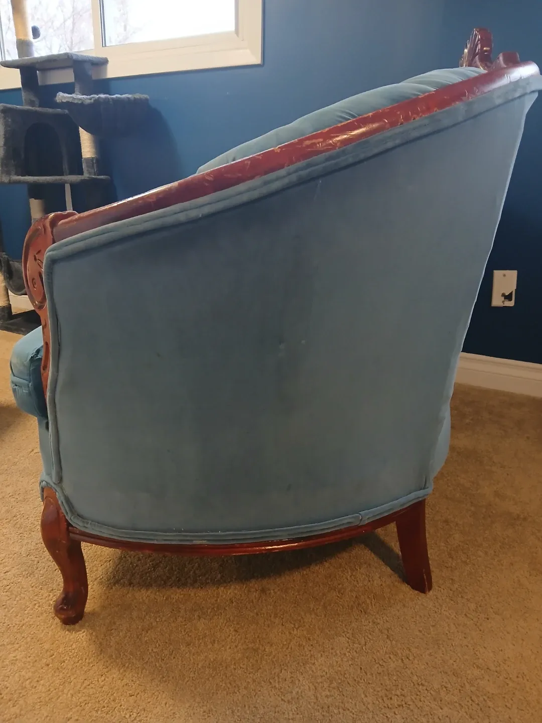Vintage Style Blue Loveseat image indicator(2)