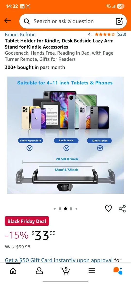 Kefotic Tablet Holder with Remote image indicator(9)