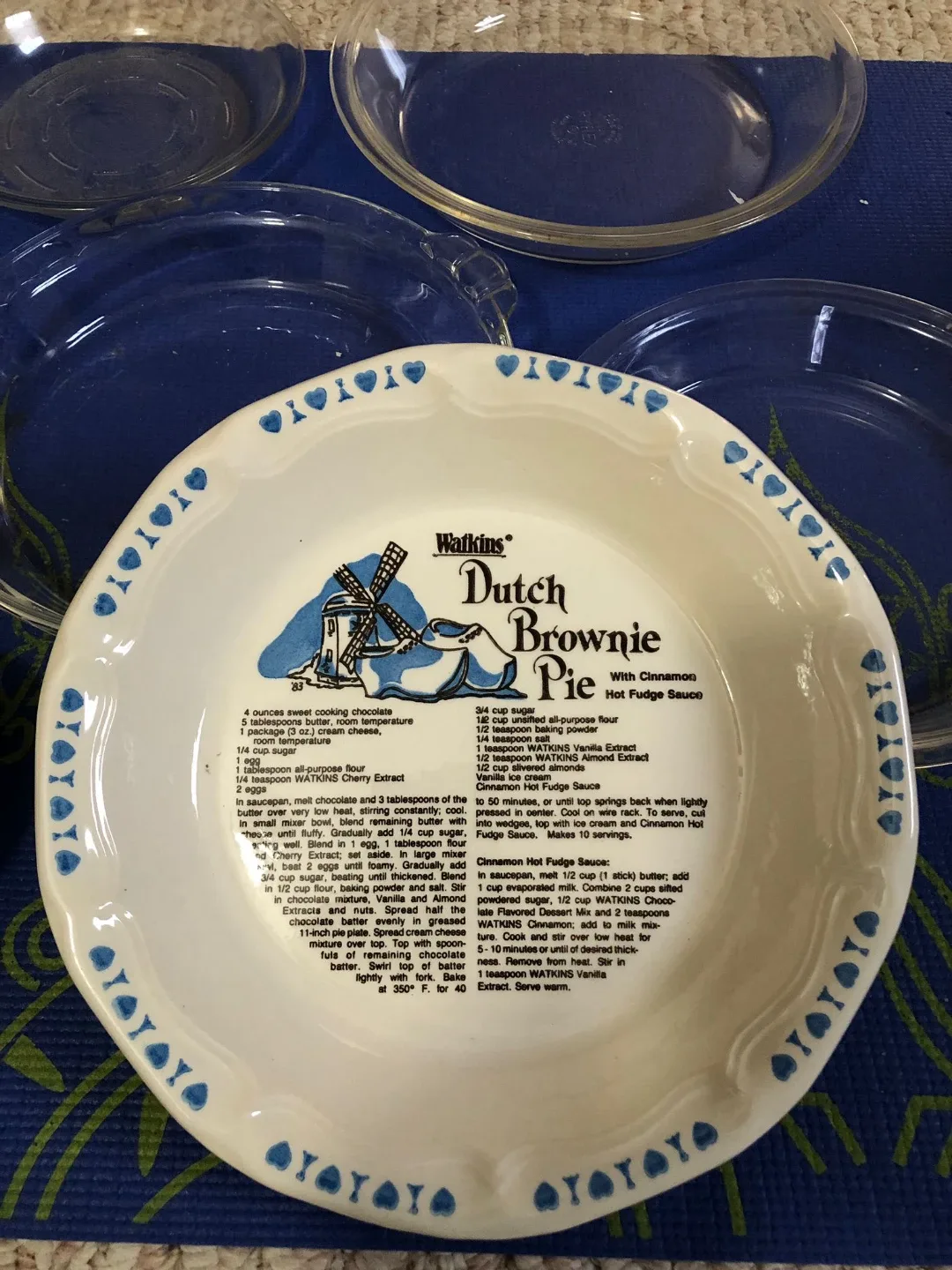 Watkins Dutch Brownie Pie Plate thumbnail