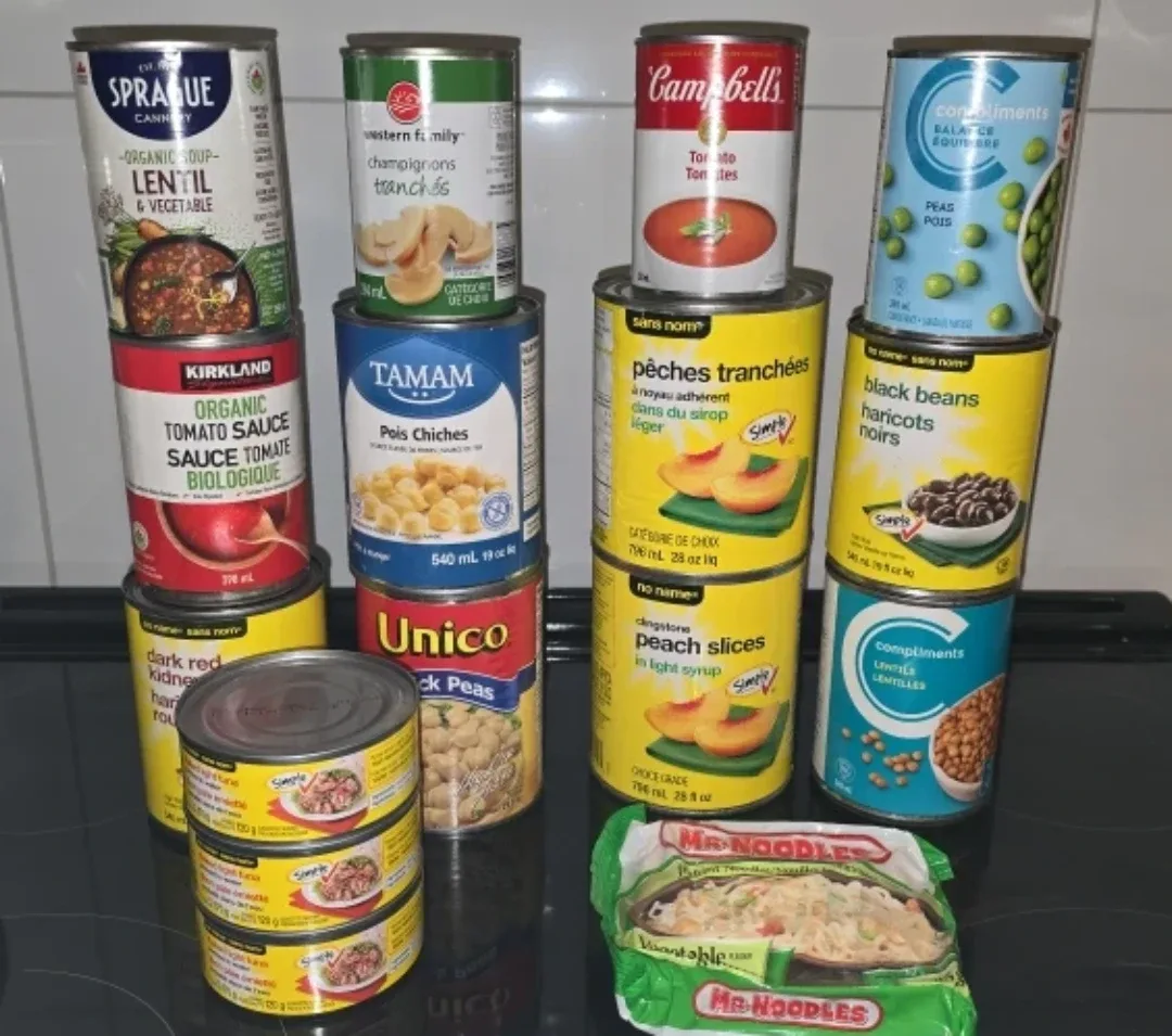 Assorted Canned Goods - Soups, Beans, Tuna, Peaches image indicator(2)