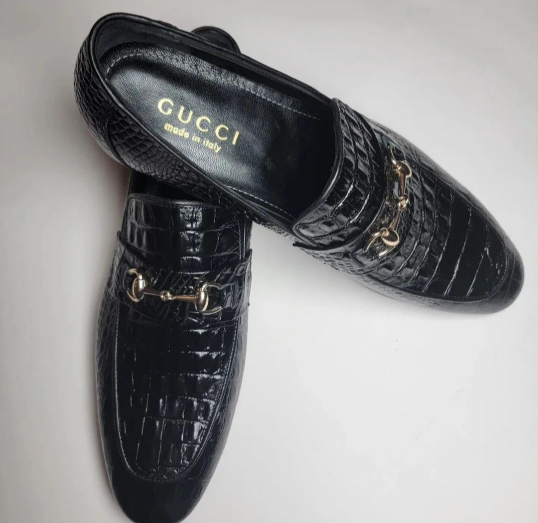 Gucci Black Leather Loafers, Size 46 - photo 3