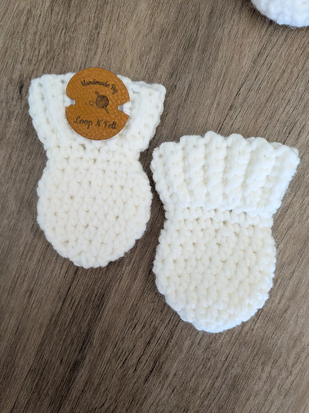 Handmade Crochet Baby Booties, Mittens & Hat Set - photo 2